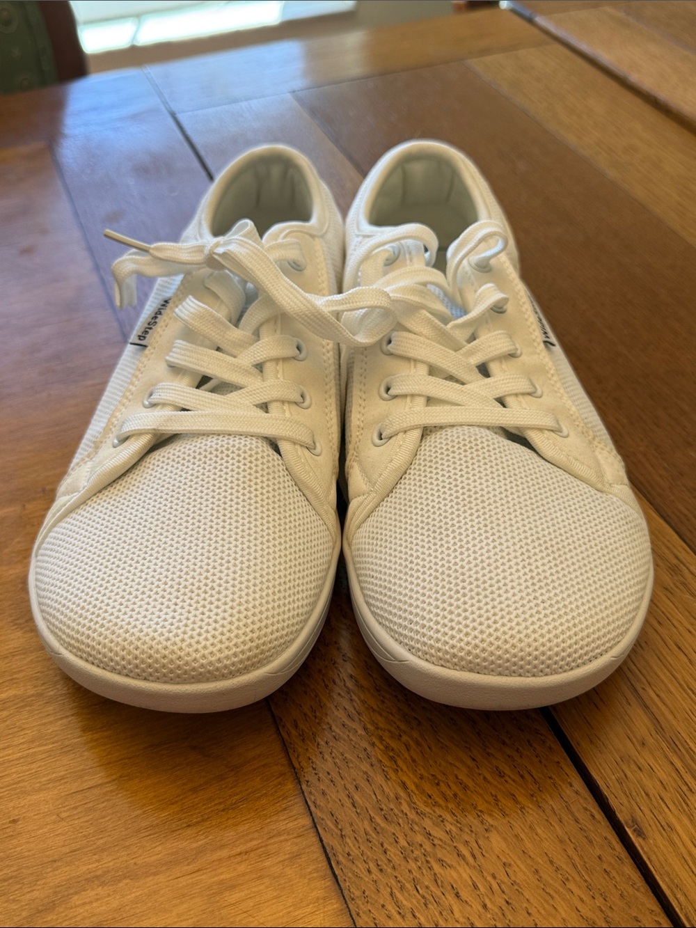 WideStep - White Barefoot Mesh Lace-Up Sneakers‎ - Picture 4 of 6